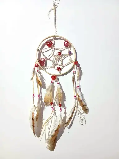 Attrape-rêves "Écho de l'effraie" - artisanat de Bretagne